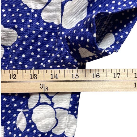 BODEN Sierra Textured Floral Polka Dot Dress Size 4 Blue White Short Sleeve EUC - Picture 12 of 16